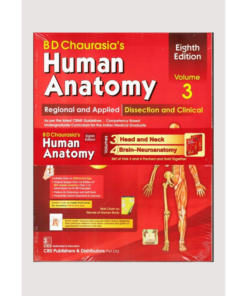 Bd Chaurasia`s Human Anatomy 3 And 4 Eighth Edition Set Of 2 Volumes